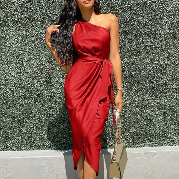 Elegant Women Solid Split Long Party Dresses