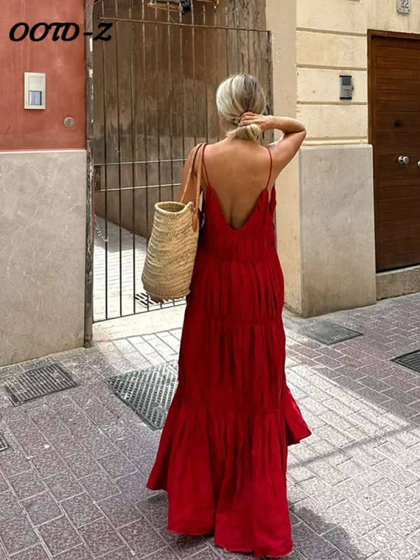 Sling A-line Long Dress Women Sexy - Image 4