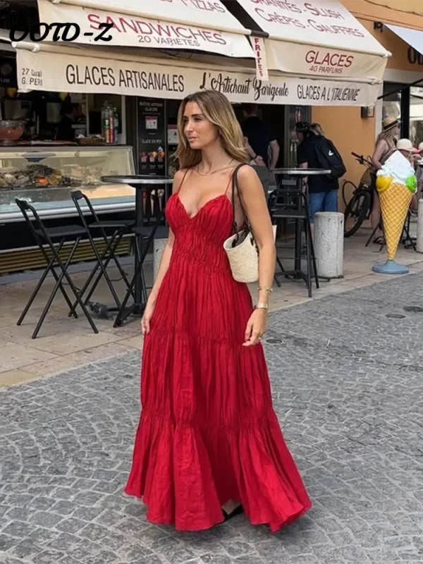 Sling A-line Long Dress Women Sexy